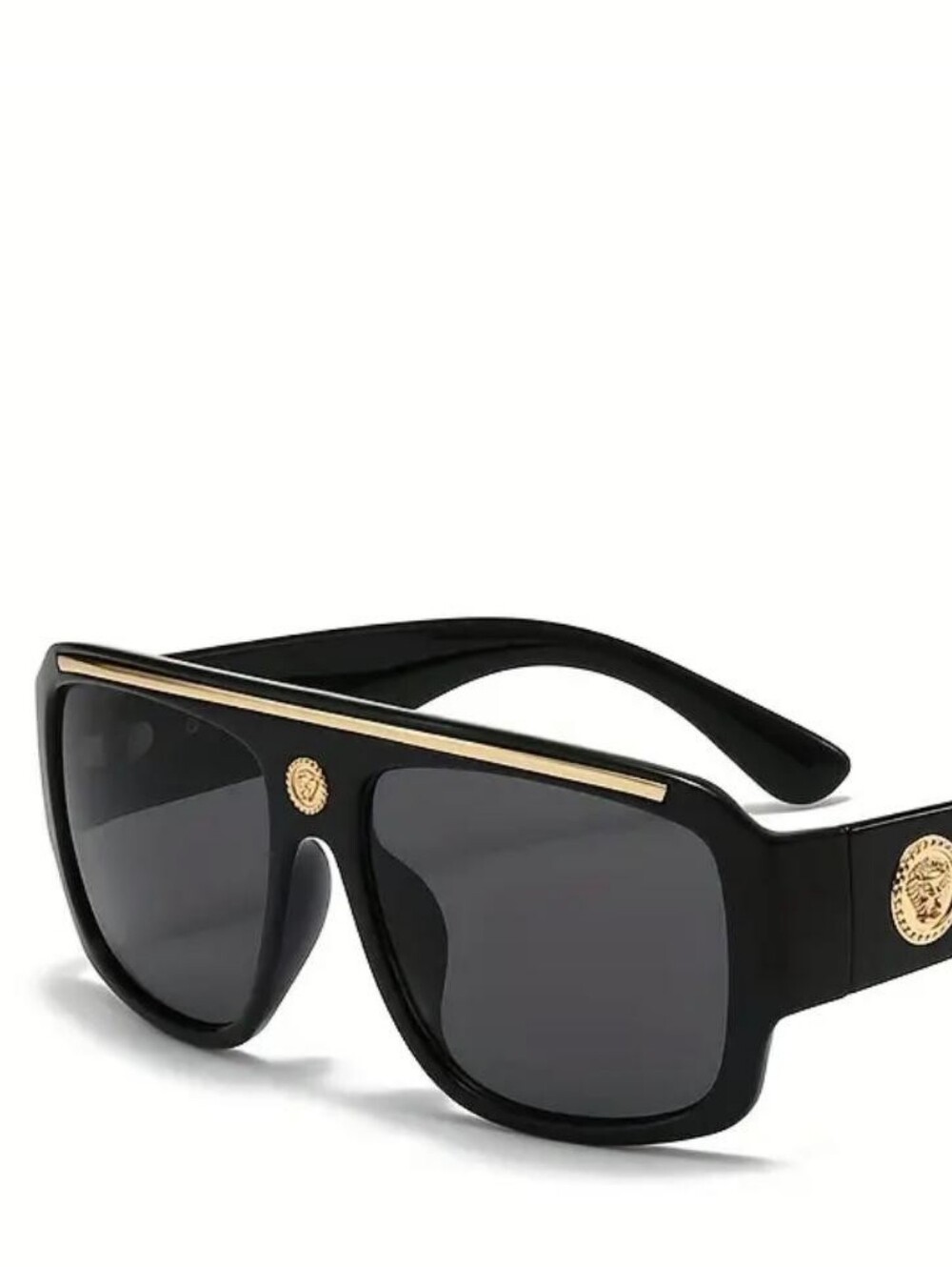 Versace Brown Frame Sunglasses with Purple Gradient Lenses and Gold Accents